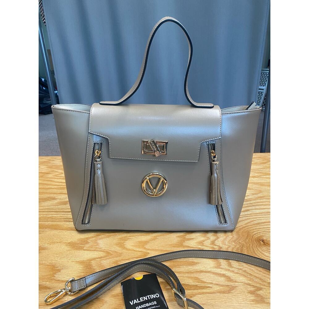 MARIO VALENTINO CAMILLA LEATHER TOTE Taupe